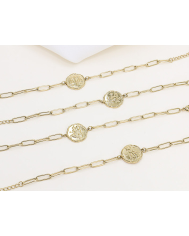 Bracelet signe astrologique TAUREAU en acier inoxydable doré