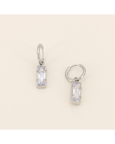 Mini-anneaux et charm cristal ELYCIA-argenté