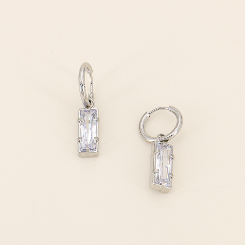 Mini-anneaux et charm cristal ELYCIA-argenté
