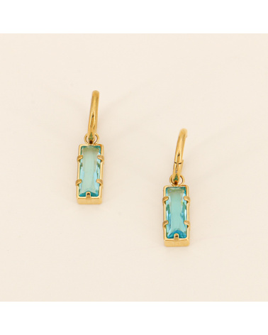 Mini-anneaux et charm cristal ELYCIA-turquoise