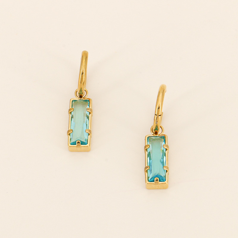 Mini-anneaux et charm cristal ELYCIA-turquoise