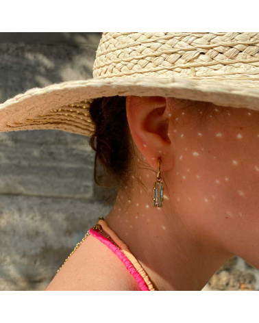 Mini-anneaux et charm cristal ELYCIA