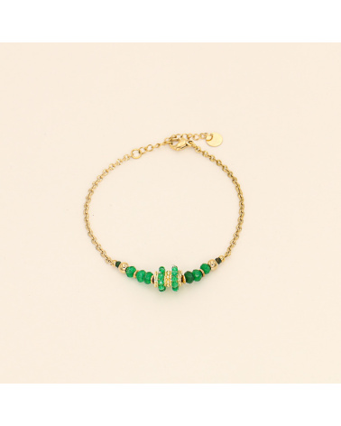 Bracelet talisman pierres véritables ERELL-vert