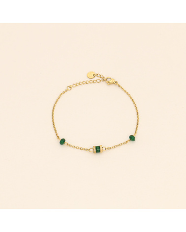 Bracelet avec perles en pierre naturelle ERIKA-vert