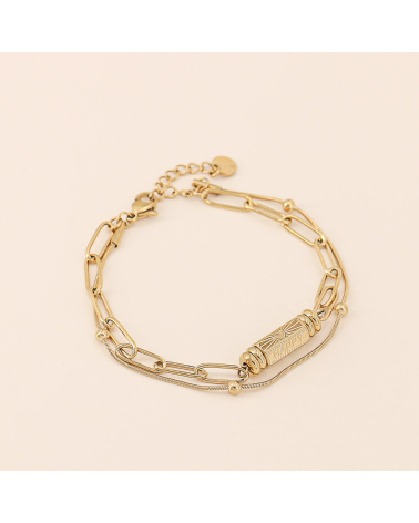Bracelet talisman en acier inoxydable EVITA doré