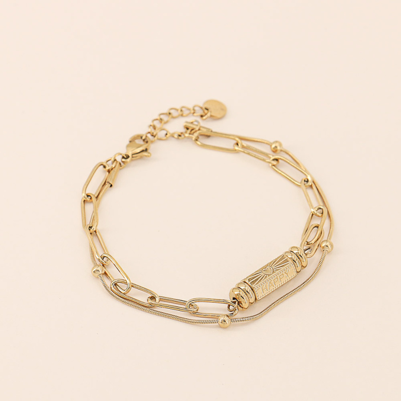 Bracelet talisman en acier inoxydable EVITA doré