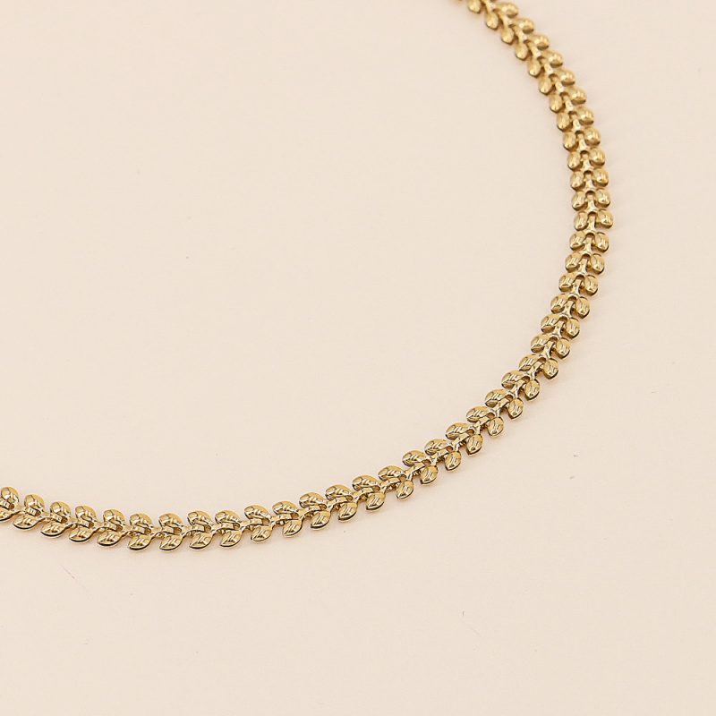 Collier épi de blé en acier inoxydable FAITH doré