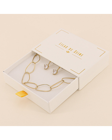 Coffret duo bracelet ESMEE et boucles d'oreilles EUGENIA doré