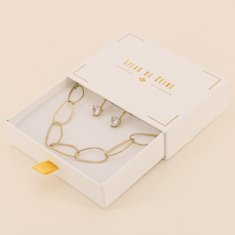 Coffret duo bracelet ESMEE et boucles d'oreilles EUGENIA doré
