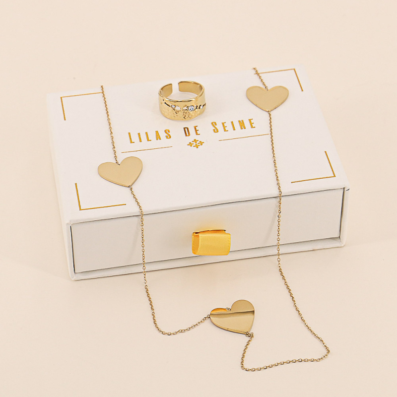 Coffret duo sautoir FANETTE et bague EURIEL doré