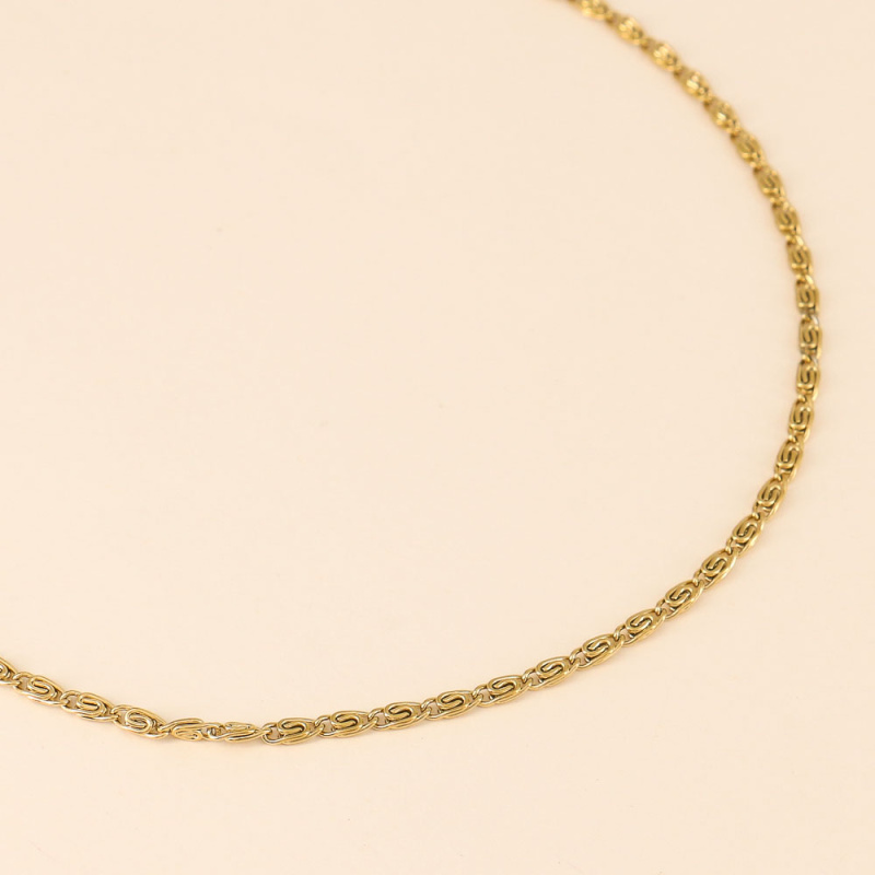 Collier maille fantaisie acier FIONA doré