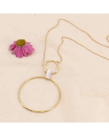 Collier double anneaux FORTUNA blanc