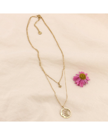 Collier astral lune et soleil FRANCESCA doré