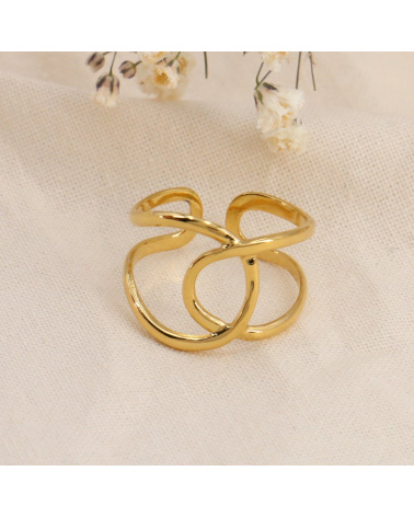 Bague noeud casual en acier GAID doré