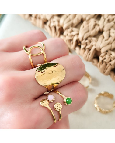 Bague noeud casual en acier GAID doré