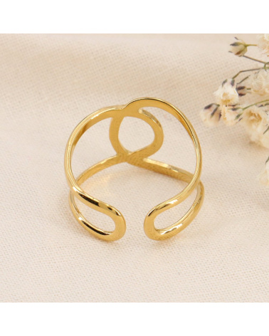 Bague noeud casual en acier GAID doré