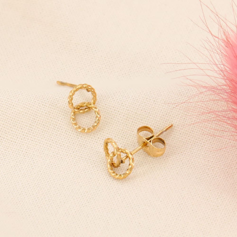 Mini boucles d'oreilles anneaux en acier GINA