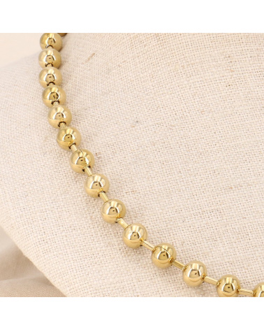 Ras de cou avec perles en acier inoxydable GLORIANE doré