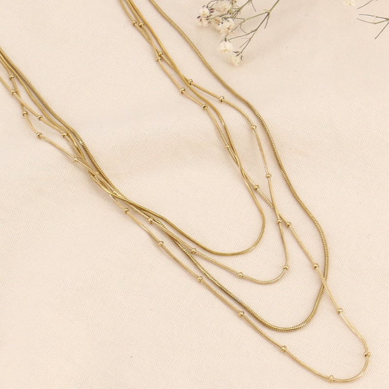 Collier layering en acier inoxydable doré GIUSEPPA doré