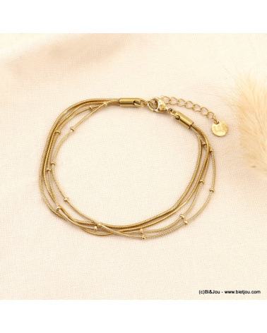 Bracelet multi-rangs en acier inoxydable doré GIZELE doré