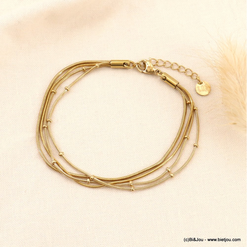 Bracelet multi-rangs en acier inoxydable doré GIZELE doré