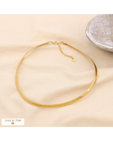 Chaîne Maille Plate Femme – Acier Inoxydable Argenté – 35 à 44 Cm – 3 Mm – NEUVE