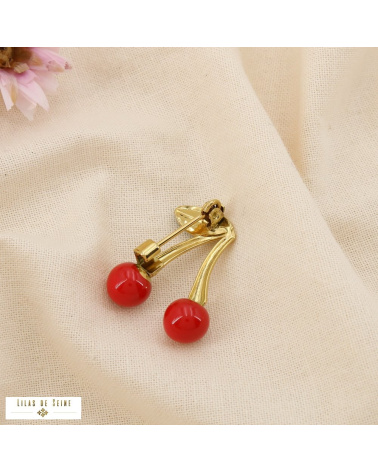 Broche cerises émaillées CHERRY – Collection Tutti Frutti 🍒 rouge