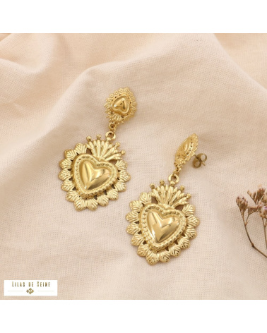 Boucles d’oreille Ex-Voto Acier inoxydable MATHILDA doré