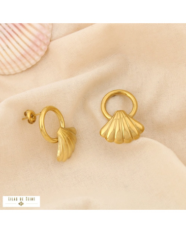 Boucles d’oreille Coquillage Anneau Acier inoxydable DALIA doré
