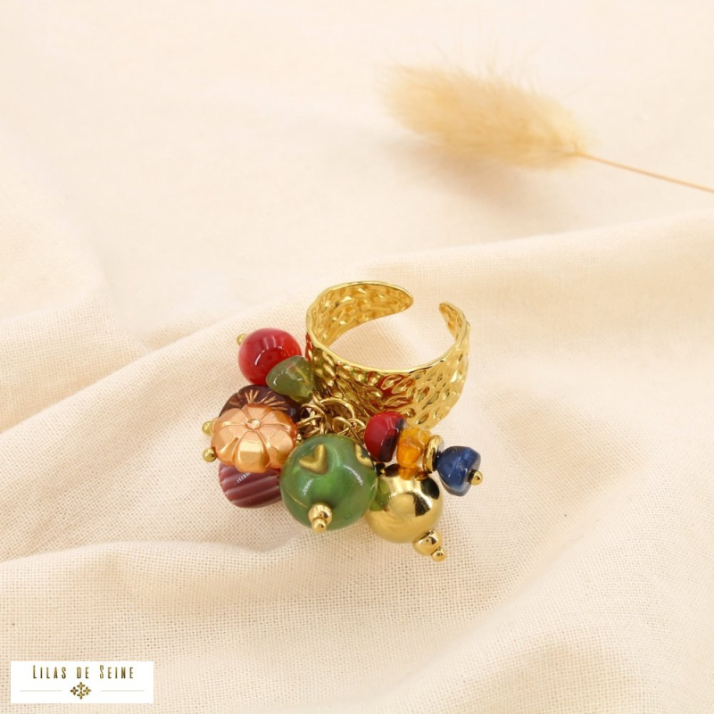 Bague Acier inoxydable Bouquet de Breloques ROXANNE multi