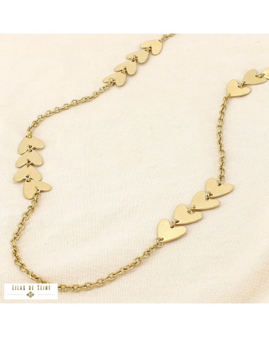 Sautoir LIZA cœur en acier inoxydable – Élégance parisienne & esprit love 💛 doré