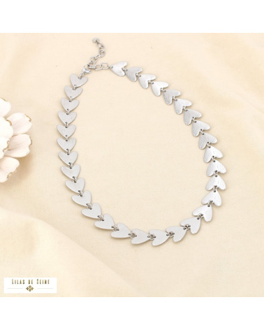 Collier LIZA cœur en acier inoxydable – L’élégance love à la parisienne 🤍 argenté