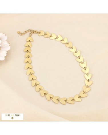 Collier LIZA cœur en acier inoxydable – L’élégance love à la parisienne 🤍 doré