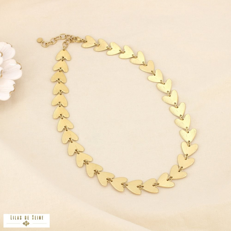 Collier LIZA cœur en acier inoxydable – L’élégance love à la parisienne 🤍 doré