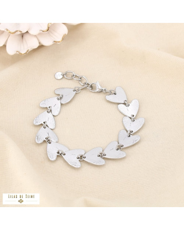 Bracelet LIZA cœur en acier inoxydable – Le bijou love chic à la parisienne 💛 argenté