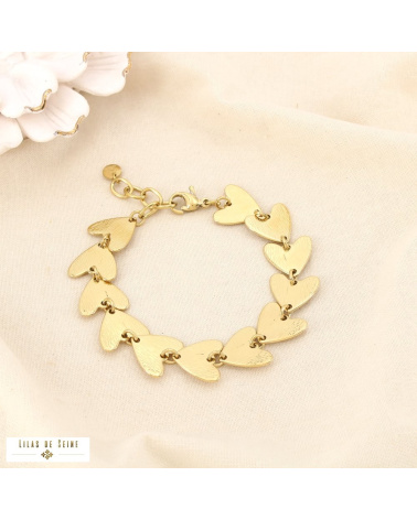 Bracelet LIZA cœur en acier inoxydable – Le bijou love chic à la parisienne 💛 doré