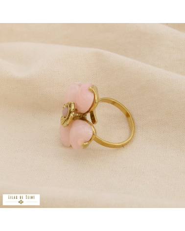 Bague SELENA fleur en acier inoxydable – La touche florale tendance à la parisienne 🌸✨ rose