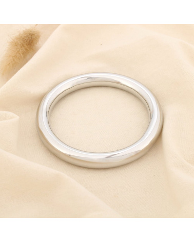 Bracelet jonc épais design sculptural acier inoxydable ARIELLE argenté