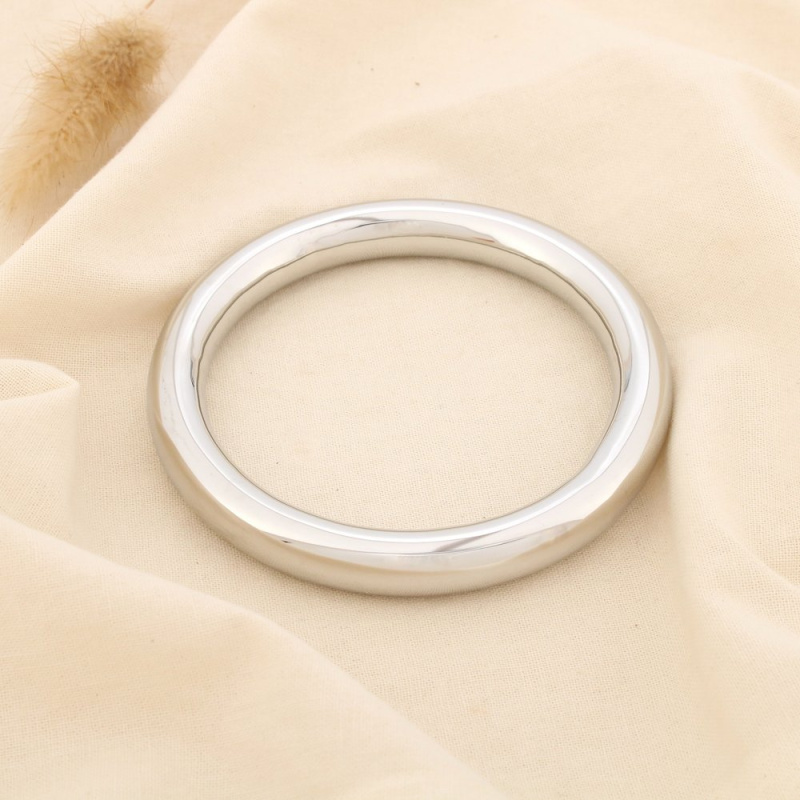 Bracelet jonc épais design sculptural acier inoxydable ARIELLE argenté