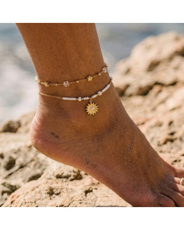 Chevillère Marguerite Acier Inoxydable Perles Nacrées PATRICIA